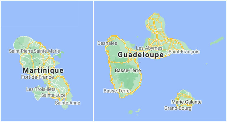 la situation de la martinique cartes situations accès des villes et