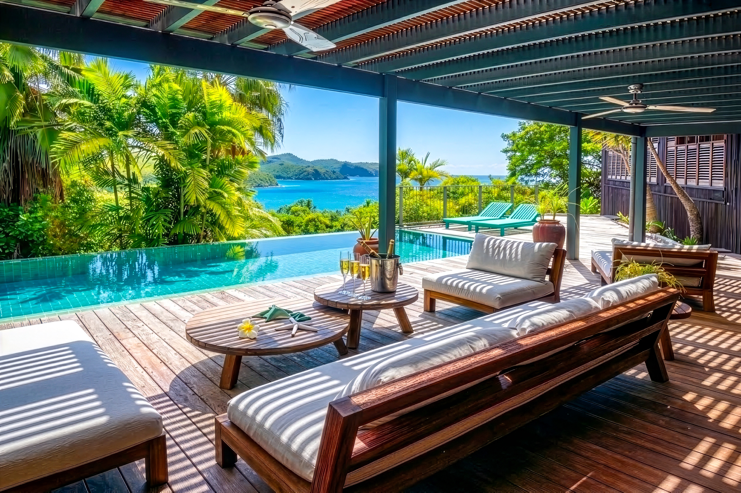 Page d’accueil du site Location Villa Martinique.fr avec villa, piscine et vue mer